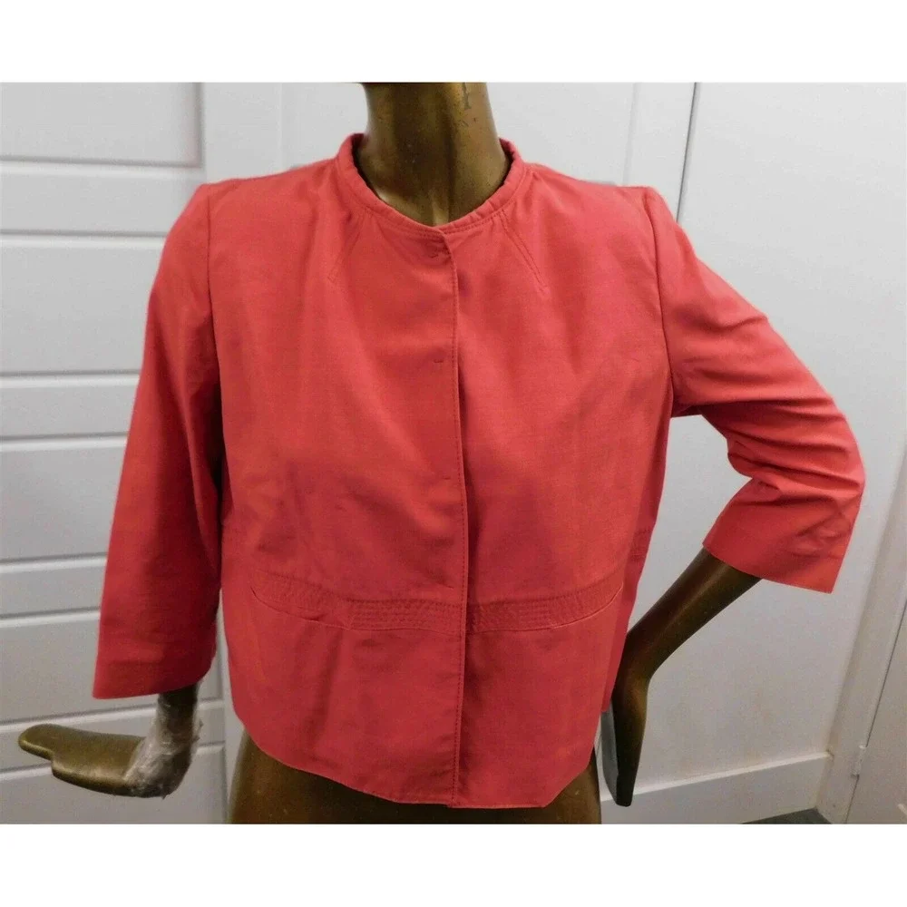 Piazza Sempione Italy Salmon‎ Pink Cotton Silk Blend Jacket sz 46